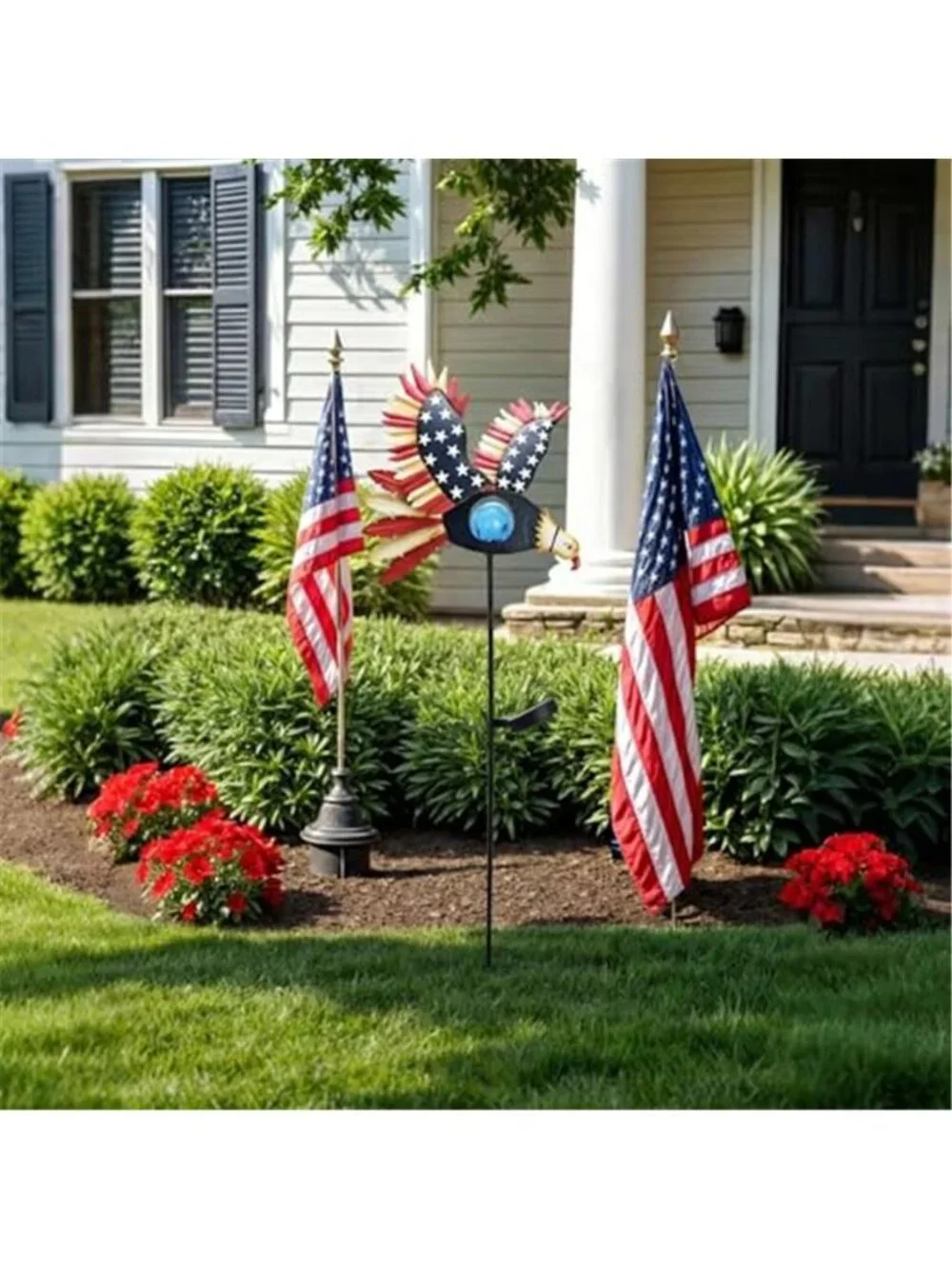 4th of July Patriotic Decoration Flying Eagle Solar Lights Metal Garden Stake